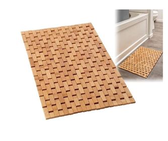 Univerzális fürdőszobai szőnyeg, bambusz, csúszásmentes, nedvességálló, multifunkcionális használat (fürdőszobák, szaunák, kempi