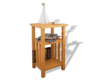 Konferenční stolek s policí na časopisy, 27 x 35 x 55 cm, masivní dub