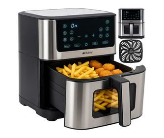 Ruhhy 25512 Forrólevegős fritőz, olajmentes sütés, nagy kapacitás 8L, 10 automatikus program