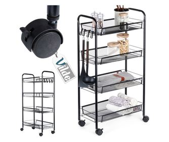 Метална етажерка на колелца с 4 нива