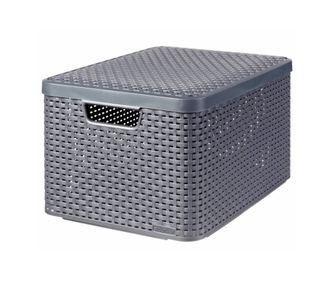 Κουτιά Αποθήκευσης Curver Style με Καπάκι, 3 τεμ, Ανθρακί, Μέγεθος L