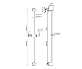 RIDDER Grenada Kromirana Drsna Palica 91170