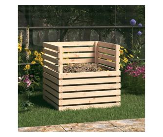 Composter, 80x80x78 cm, Μασίφ Ξύλο Πεύκου