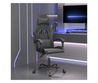 Otočná herní židle, černá, umělá kůže