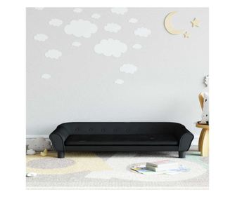 Dětská pohovka, černá, 100x50x26 cm, samet