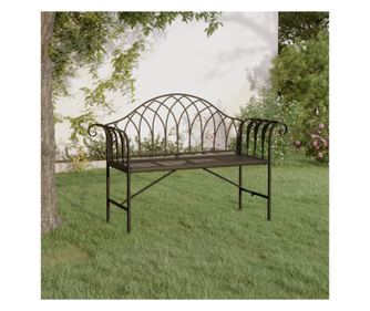 Vrtna klupa za 2 osobe, crna, 128 cm, čelik