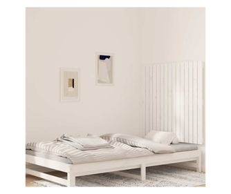 Falra szerelhető fejvég, fehér, 95,5x3x90 cm, tömör fenyőfa