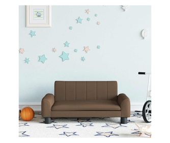 Dětská pohovka, hnědá, 70x45x30 cm, textilní materiál