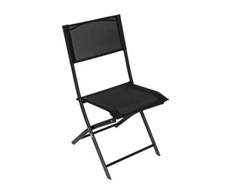 Градински стол, Сгъваема конструкция, Метал, 41x52x82 см, Черен