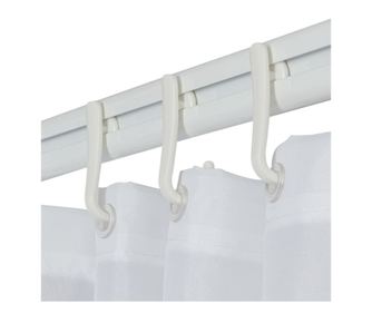 Komplet tirnic za tuš zaveso Sealskin Easy-Roll, bel