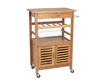 Κινητό Ντουλάπι Κουζίνας – 60x36x88 εκ. – Μοντέρνος Σχεδιασμός, Ξύλο & Ανοξείδωτο Ατσάλι – Excellent Houseware