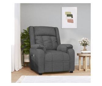 Električni naslanjač, temno siv, blago