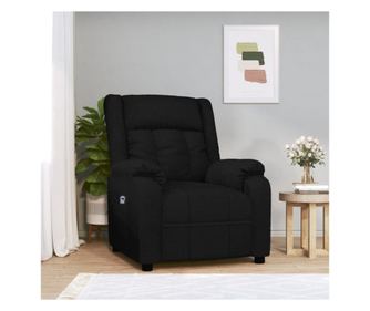 Električni naslanjač, črn, blago