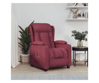 Електрически реклайнер фотьойл, бордо, плат