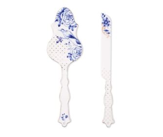 Porcelanowy zestaw do serwowania ciasta, Pip Studio, 25 cm, kolekcja Royal White