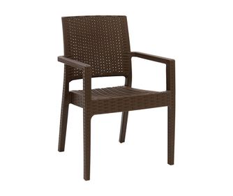 Градински стол, Cabot, Кафяв, Пластмаса, 57х50х86.5см.