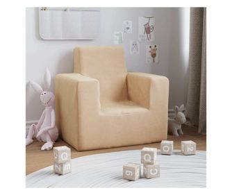 Otroška kavč, krem, mehak pliš