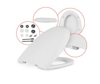 Cersanit Venezia Тоалетна седалка, Дуропласт, Soft-Close, Антибактериална, Товароносимост 160 кг, 44x35.5 см