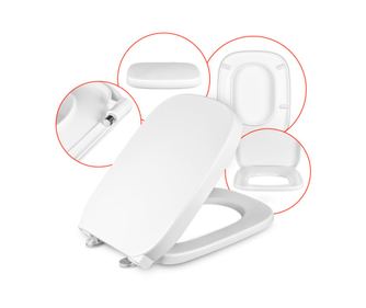 WC ülőke kompatibilis Roca Debba Slow, Duroplast Slim, Soft-Close, Antibakteriális, 47x40 cm, Fehér