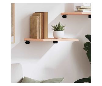 Zidna polica, 40x40x2 cm, neobrađeno puno drvo hrasta