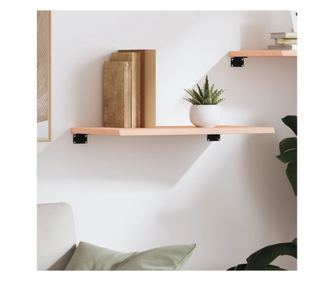 Stenska polica, 60x40x2 cm, neobdelan masiven hrastov les