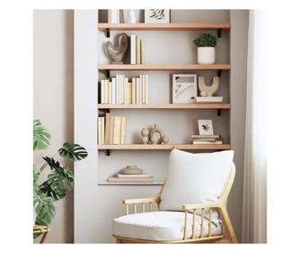 Zidna polica, 100x20x4 cm, neobrađeno puno drvo hrasta