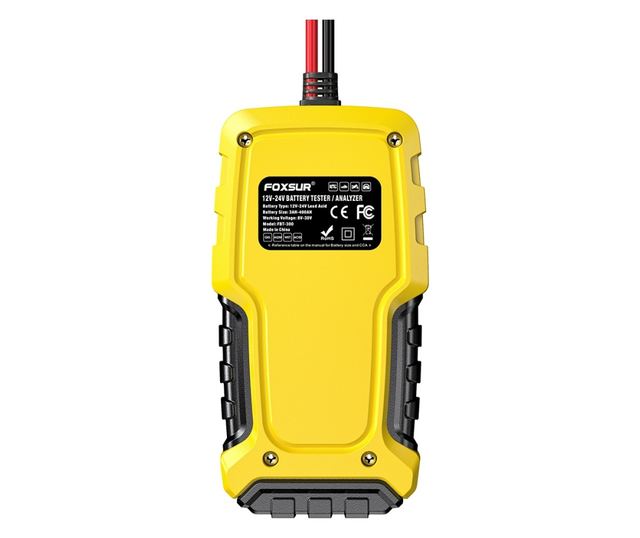 Tester Inteligent de Baterii Foxsur FBT-300, 12V/24V, pentru Auto și Motociclete, cu Ecran LCD 2.7", Compatibil cu Baterii VRLA/