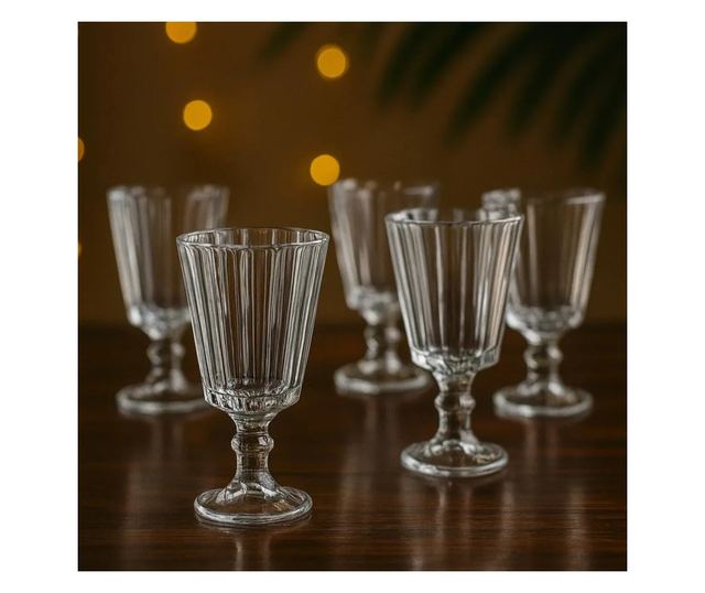 6 db ABYZ üveg aperitif pohárkészlet, mintával és szárral, 61 ml űrtartalommal