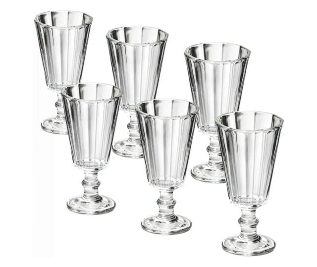 6 db ABYZ üveg aperitif pohárkészlet, mintával és szárral, 61 ml űrtartalommal