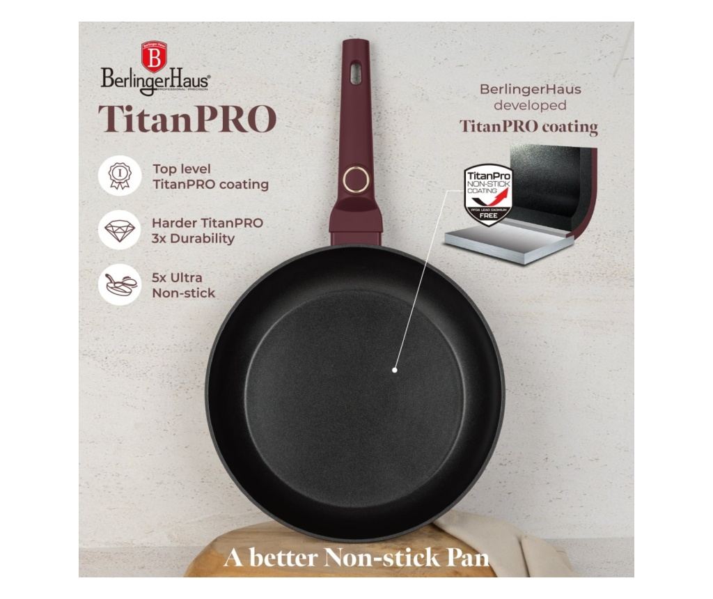 Set de oale si tigai cu capace, 15 piese Leonardo Collection Berlinger Haus BH 8051NN, antiaderente, strat titan, visiniu mat, i - 7