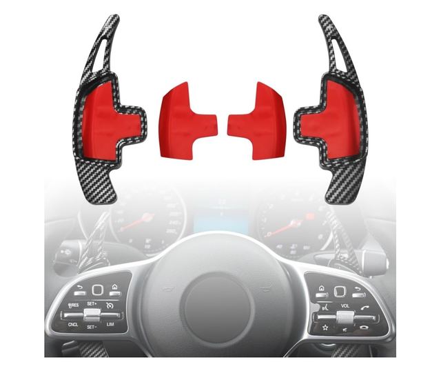 Kormánykerék váltólapát hosszabbító készlet, Kompatibilis Mercedes-Benz A-osztály W176, B-osztály W246, C-osztály W204/W205, CLA