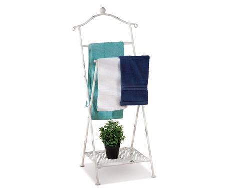Starinski beli železni stojalo za brisače 46 x 34,5 x 98 cm
