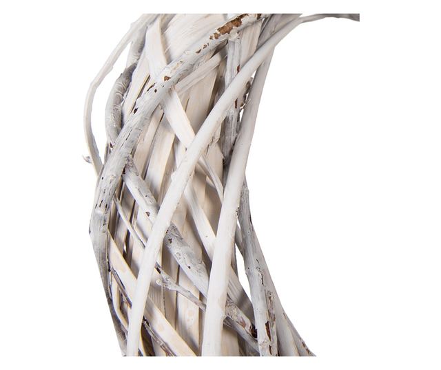 Coronita fehér rattan dekoráció Ø 40x8 cm