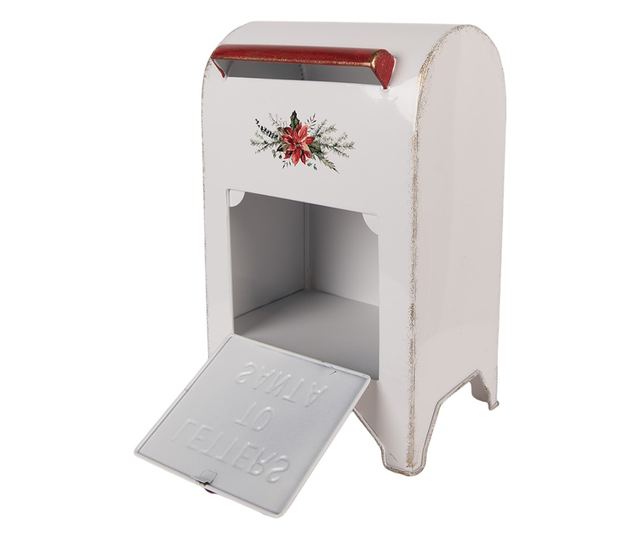 Karácsonyi postaláda, fém, többszínű, 20x14x30 cm