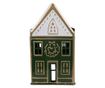 Karácsonyi gyertyatartó ház fémből 14x12x25 cm