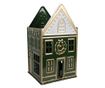 Karácsonyi gyertyatartó ház fémből 14x12x25 cm