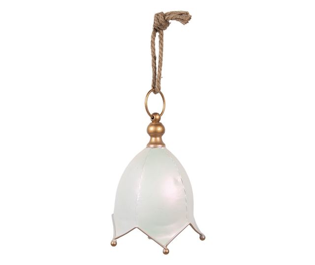 Karácsonyi harang fém fehér arany Ø 19x26 cm