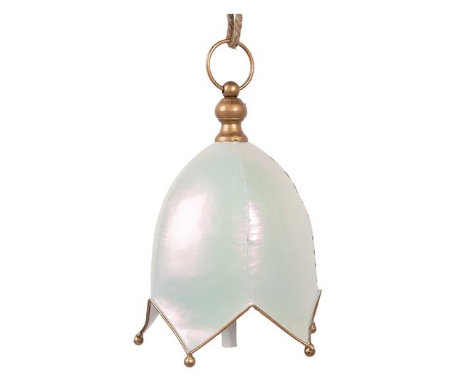 Karácsonyi harang fém fehér arany Ø 19x26 cm