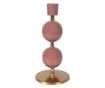 Gyertyatartó fém arany rózsaszín Ø 9x19 cm