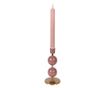 Gyertyatartó fém arany rózsaszín Ø 9x19 cm