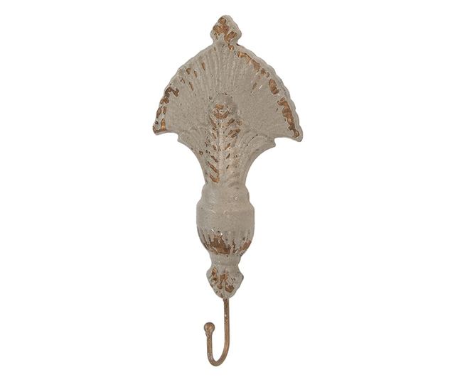 Vintage bézs arany fém fali akasztó 16x4x33 cm