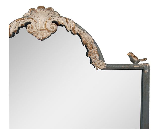 Vintage kék-bézs fém fali tükör 60x3x91 cm