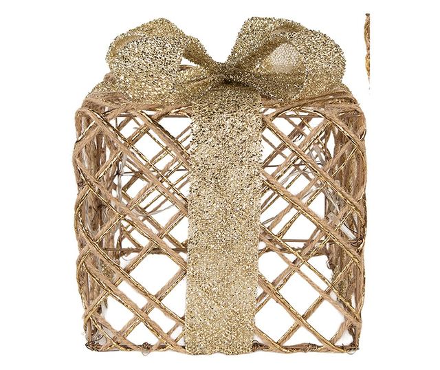 3 db Arany Fém Karácsonyi Dekoráció LED-ekkel