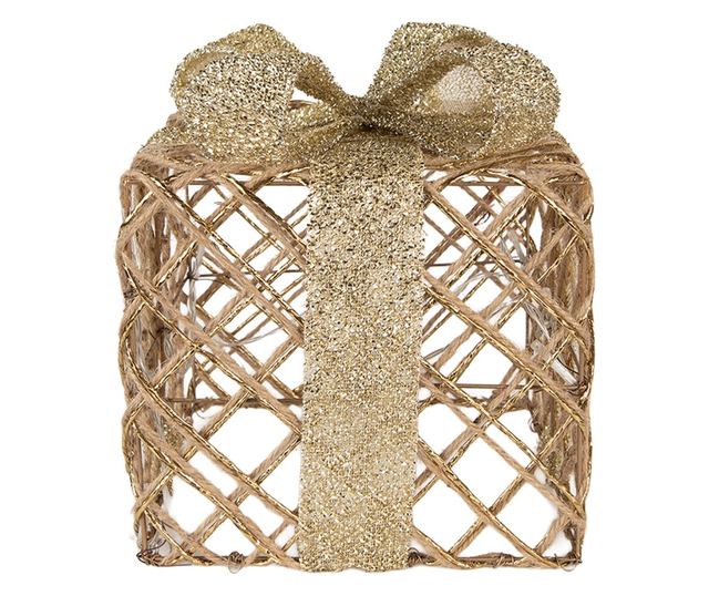 3 db Arany Fém Karácsonyi Dekoráció LED-ekkel