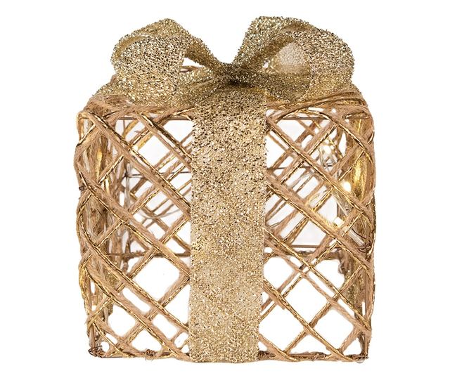 3 db Arany Fém Karácsonyi Dekoráció LED-ekkel