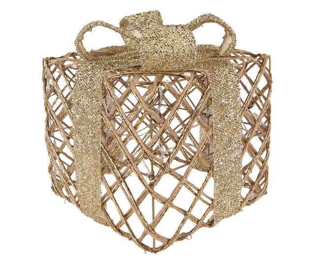 3 db Arany Fém Karácsonyi Dekoráció LED-ekkel