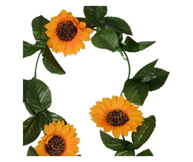 Mesterséges napraforgó girland 200x14x5 cm