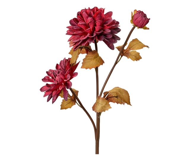 Mesterséges dália piros barna 10x10x66 cm