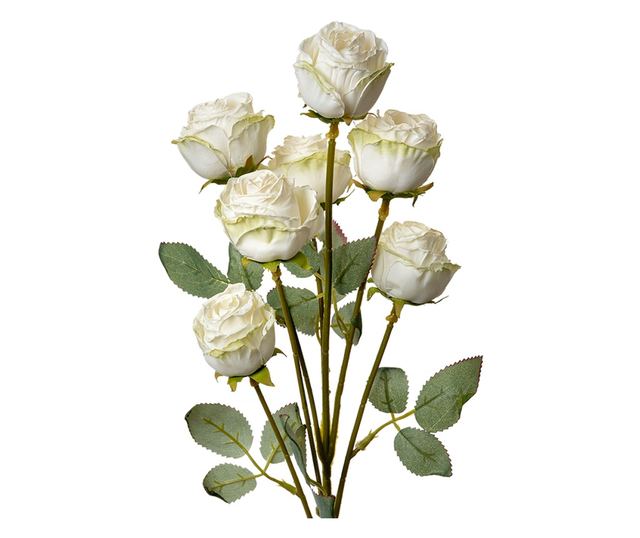 Mesterséges fehér zöld rózsák 8x8x55 cm