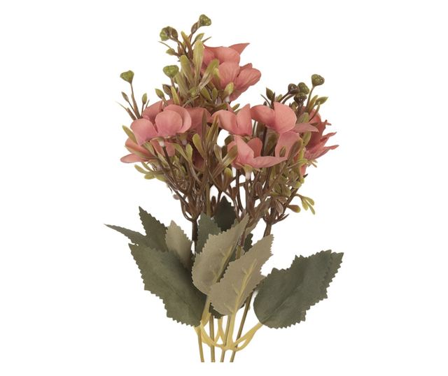 Mesterséges virágcsokor rózsaszín zöld 10x10x32 cm